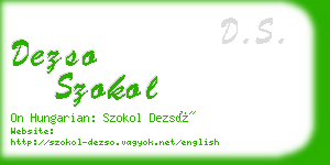 dezso szokol business card